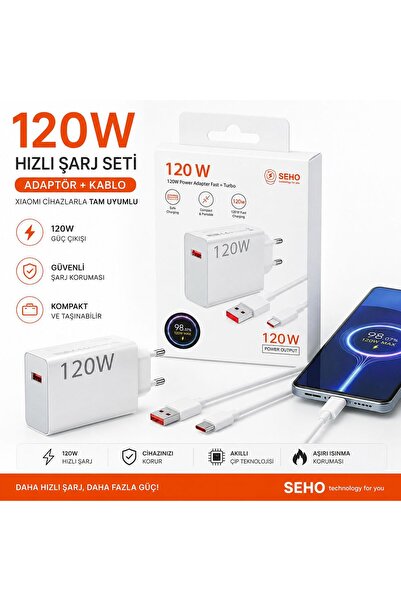 Genel Markalar 120W Hızlı Şarj Adaptörü + Type-C Kablo Seti | Süper Hızlı Şar...