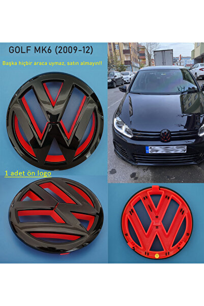 GCP German Car Parts Golf 6 Ön Arma Logo Piano Black+Kırmızı
