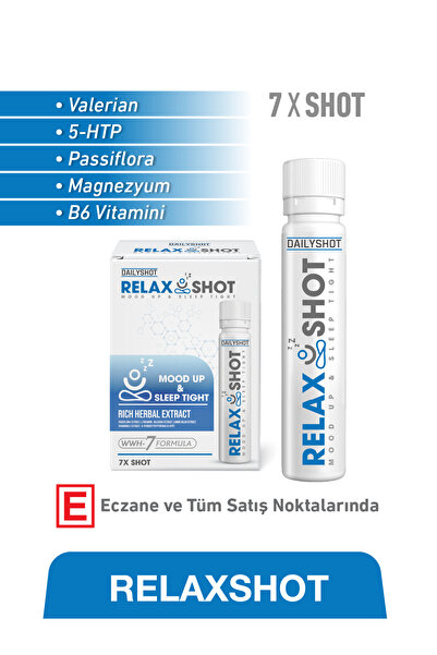DAILYSHOT RelaxShot Valerian, 5-HTP, Passiflora, Magnezyum ve B6 Vitamini İçe...