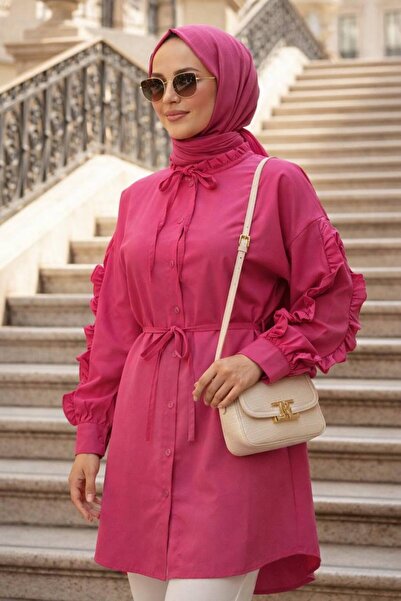 N.S NEVA STYLE تونيك إسلامي فوشيا بأزرار 20295F