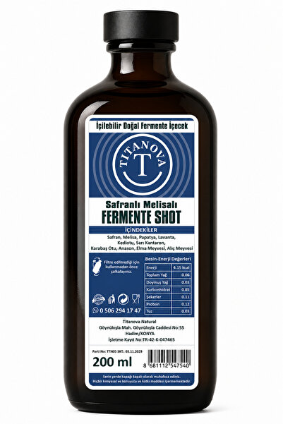 TİTANOVA SAFRANLI MELİSALI FERMENTE SHOT 200 ML