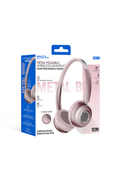 ACL ABK-12 Metal Katlanabilir Bluetooth 6.0 Kulak Üstü Kulaklık – 15 Saat Çal...