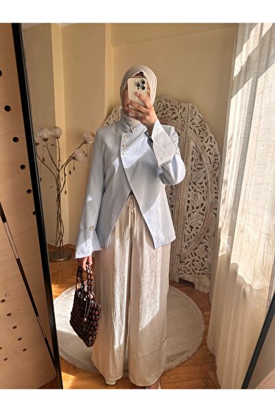 MODA S&S BZLİNE Asimetrik kesim hakim yaka/kol detaylı tensel ceket