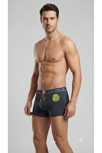Anıt 6 Pieces Solid Color Lycra Breathable Special Textured Bamboo Men's Boxe...