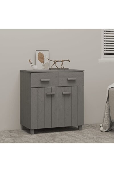Concept Servantă, gri deschis, 79x40x80 cm, lemn masiv de pin