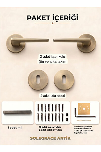 almital mobilya aksesuarları furniture accessories Solegrace ANTİK Yuvarlak R...