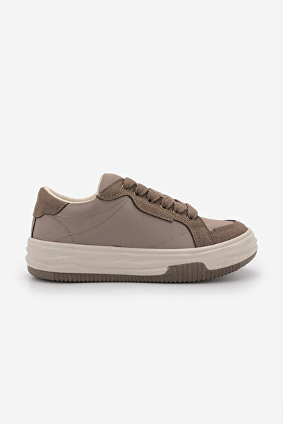 Marjin Women's Sneaker Thick Sole Lace-Up Sports Shoes Sifaz Mink Satin