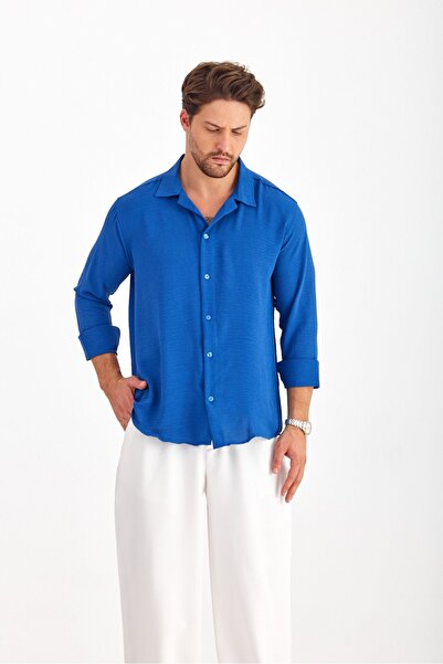 Gray Clothing Ανδρικό καλοκαιρινό πουκάμισο Aerobin με υφή Oversize Indigo Αν...