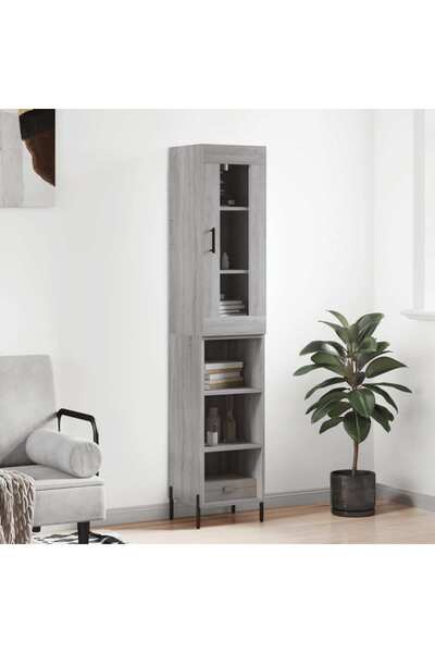 Concept Dulap înalt, gri sonoma, 34,5x34x180 cm, lemn prelucrat