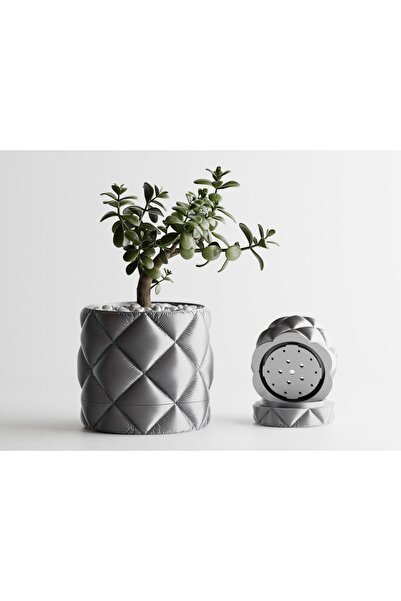 Sani Ghiveci decorativ Sani, Atlanta, mic 91 x 91 x 85 mm, Argintiu