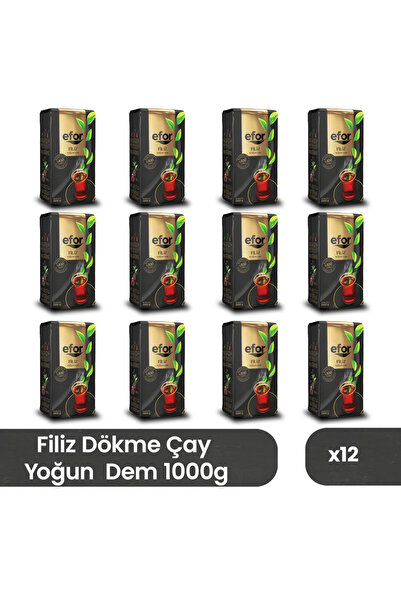 EFOR ÇAY Efor Filiz Yoğun Dem Dökme Siyah Çay 1000 gr – 12'li Koli