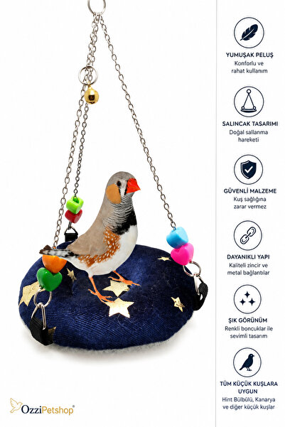 ozzipetshop Hint Bülbülü Yuvası Peluş Kuş Çadırı Kuş Hamağı Sıcak Uyku Evi