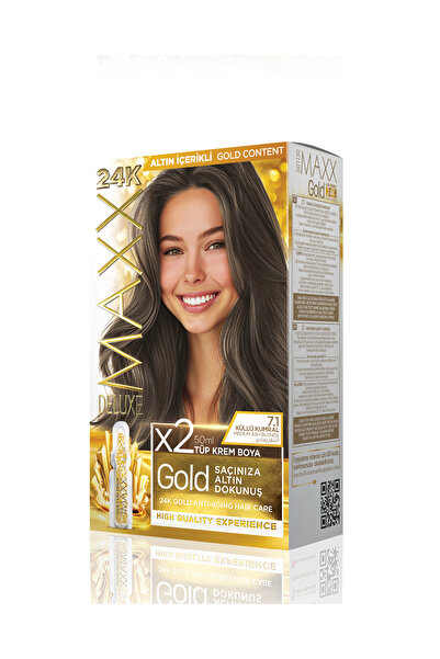 MAXX DELUXE Golden Beauty Set Saç Boyası 7.1 Küllü Kumral