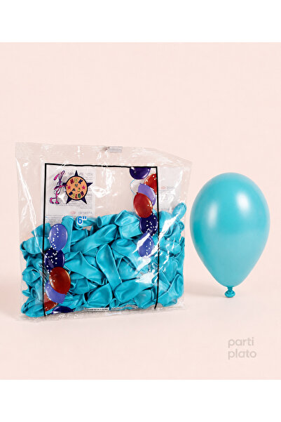 HBK Balon بالون معدني مقاس 6 بوصات Hbk أزرق فاتح 100 قطعة
