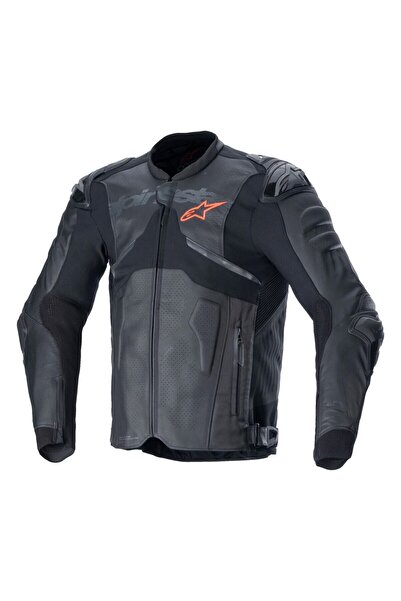 Alpinestars ATEM V5 Korumalı Deri Motosiklet Montu Siyah
