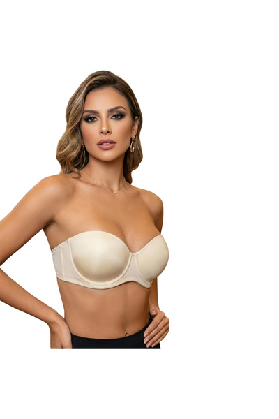 Le Jardin Women's Beige Unsupported Strapless Silicone Bra