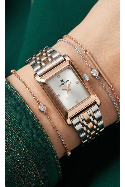 Daniel Klein Premium Silver and Rose Gold Stainless Steel Watch for Women DK....