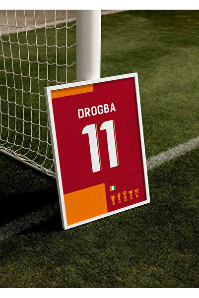 Base Concept Drogba 11 Forma Tasarımlı Poster Tablo (Çerçeveli)