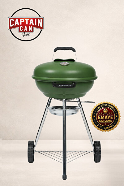 Captain Can Set&Go 47 Kömürlü Mangal I Kömürlü Barbekü (Mat Yeşil)