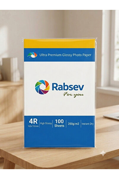 Rabsev Fotoğraf Kağıdı 10x15cm Parlak 200gr 4R ( 1 Paket 100 Adet )