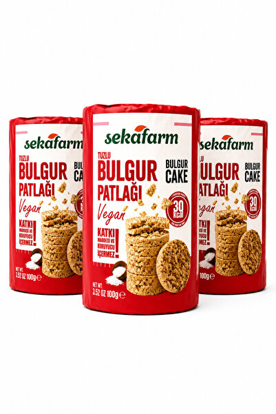 sekafarm Tuzlu Bulgur Patlağı 100 Gr 3'lü - Katkısız ve Doğal Atıştırmalık