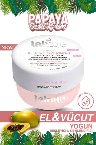 Lalune Yoğun Besleyici Ve Nemlendirici EL & Vücut Kremi Papaya 300gr