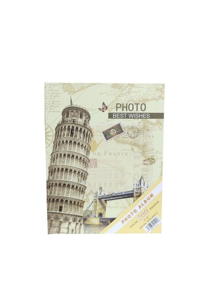 Rabsev Photo Album 10X15Cm 200 Photo Capacity Pisa Tower Patterned Memory Album