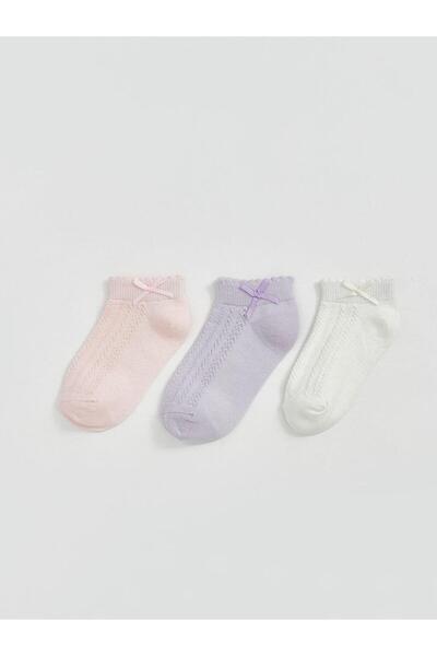 LC Waikiki Ribbon Detailed Baby Girl Booties Socks 3 Pack (S5)