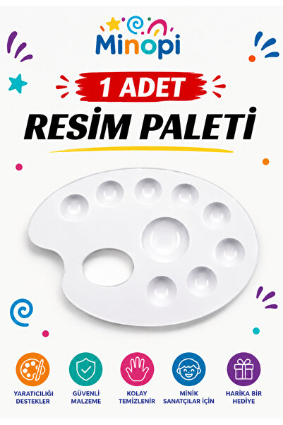Minopi 1 Adet Boyama Paleti Resim Paleti Ressam Paleti Plastk 9 Gözlü Boya Pa...