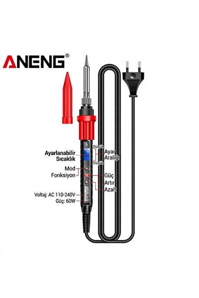 ANENG SL106 60W Ayarlanabilir Sıcaklık Elektrikli Havya Lehimleme Seti