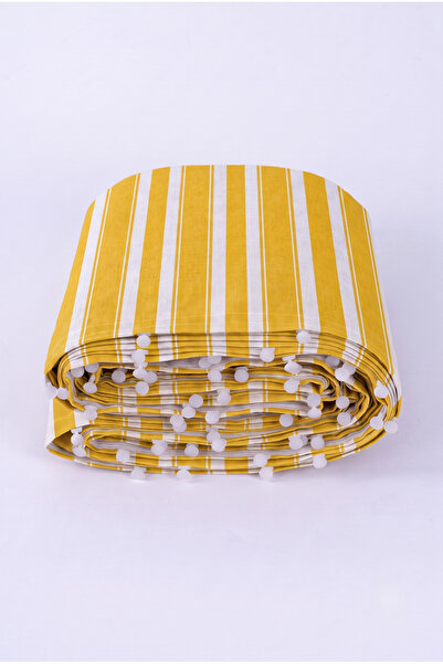 Yuka Yellow and White Balcony Curtain Luxury 1St Class Tarpaulin Fabric Rainp...