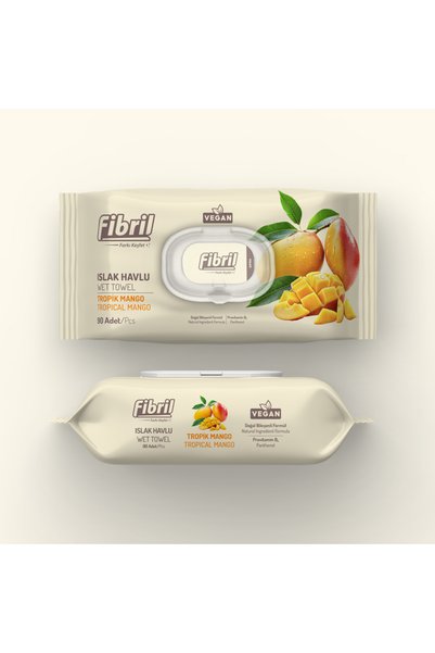 Fibril Naturalux Tropik Mango Scented Wet Towels 24 Pack 2160 Sheets