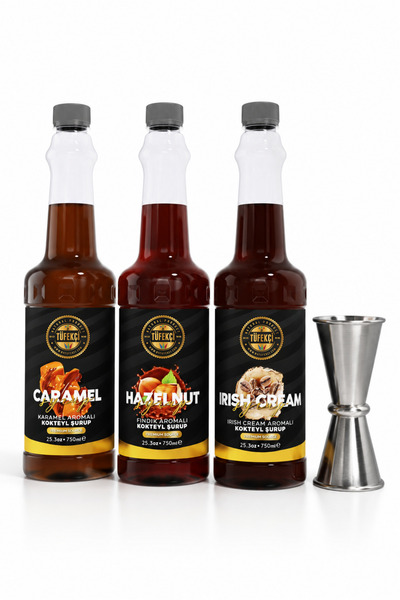 By Tüfekçi Karamel, Fındık ve Irish Cream Aromalı Kahve Şurubu 3’lü Avantajlı...