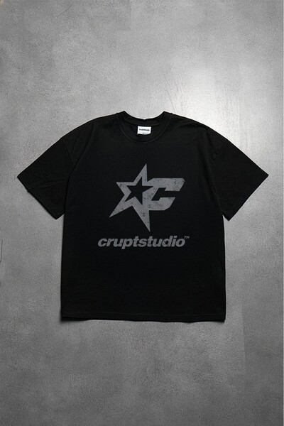 Crupt Studio Crupt Starfall Oversize crna muška majica