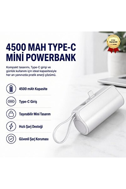 hızlı store 4500 mAh LİGHTNİNG Girişli Taşınabilir Mini Taşınabilir Hızlı Şar...