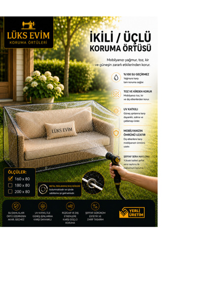 Home HUSĂ DE PROTECȚIE PENTRU CANAPEA DUBLĂ / TRIPLĂ 160 X 80 (Lüks evim)