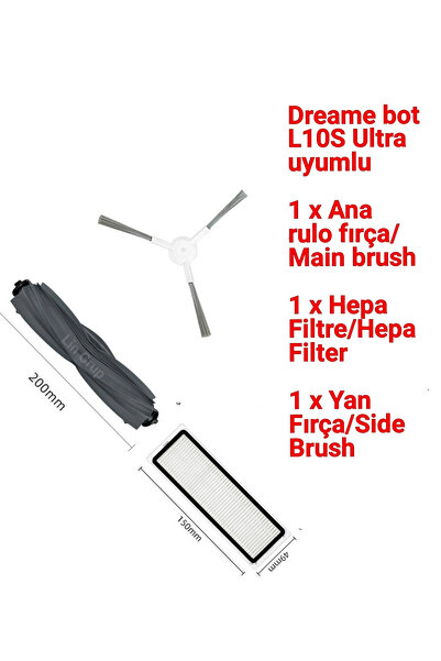 LİN GRUP Dreame Bot L10S Ultra Compatible Brush Filter Spare Parts Accessory