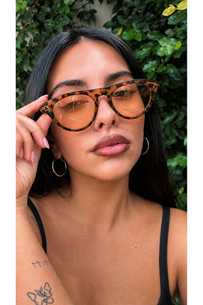 corcishop نظارات شمسية نسائية من Rigel Triangle Vintage Leopard Nude خفيفة لل...
