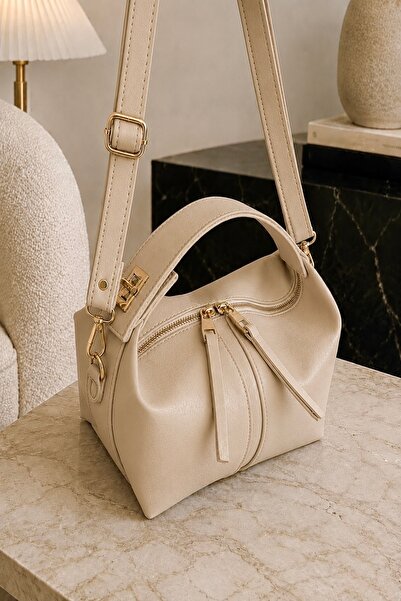 Çantacımstore Damen-Handtasche aus Archel-Leder in Nerz