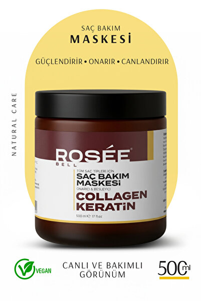 Rosee Bell Kolajen ve Keratin Saç Bakım Maskesi Onarıcı Repair Kolajen Saç Ma...