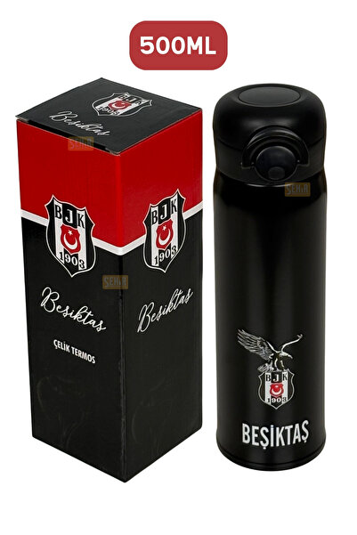 Beşiktaş Licensed Steel Thermos 500 ml Lockable Mug
