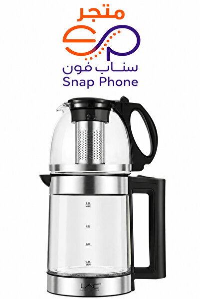 Spon غلاية كهربائية زجاجية مزدوجة الوعاء بقوة 1500 وات مع فلتر شاي قابل للإزا...