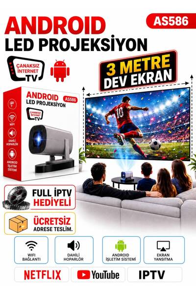 FS1PRO TEKNOLOJI Taşınabilir Sinama Projeksiyon & Çanaksız Tv İzleme Projeksi...