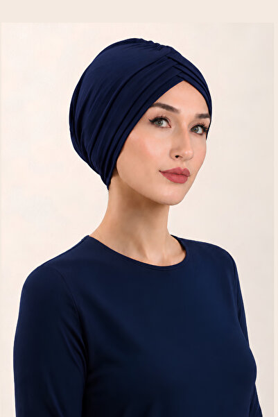 Jusmart Lacivert Çapraz 3 Bantlı Tesettür Bonesi ◆ Kaymayı Azaltan Tasarım ◆ ...