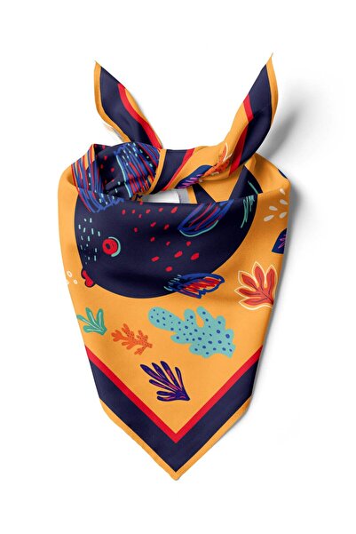 Modabutik B58 Violla Balık Desenli Bandana