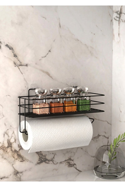 Super Sticker Adhesive Spice Holder And Paper Towel Rack/paper towel rack spice stand