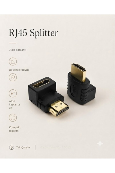MVLH HDMI Dirsek Kablo Uzatma Aparatı Ara Çevirici Dönüştürücü