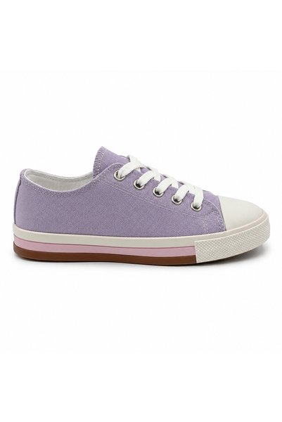 Rexba Girl's Lilac Lace-Up Casual Sports Shoes – Canvas Sneaker