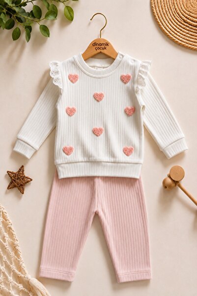 Baby Girl/Kids Heart Embroidered Shoulder Snap Love Baby Set 2pcs Bottom Top Seasonal 3-6-9-12Monthly
