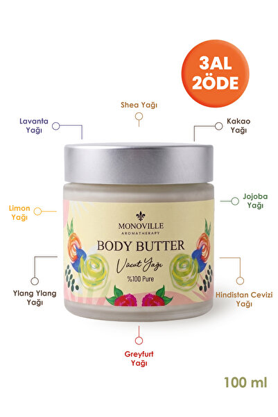 Monoville Body Butter 100% Natural Anti-Dryness Repairing Skin Care Oil Conta...